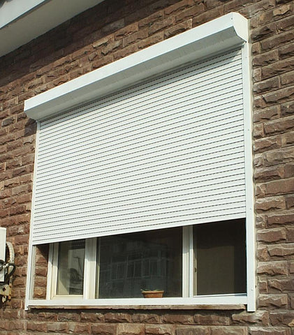 electric rolling up bright white roller shutter window on China WDMA