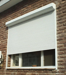 electric rolling up bright white roller shutter window on China WDMA