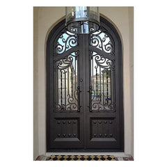 exterior safety front entry double glazed sliding swing iron glass wrought doors near me modern on China WDMA