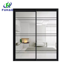 external exterior aluminum fitting aluminium sliding glass stacking doors Aluminium double track sliding door on China WDMA