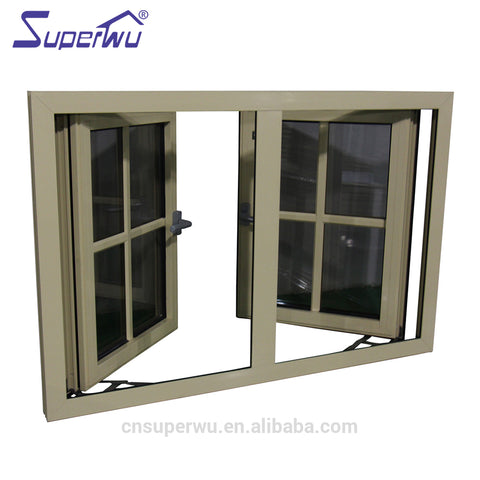 fire rated aluminum window manufacturer aluminium double glass casement windows with colonial bar on China WDMA