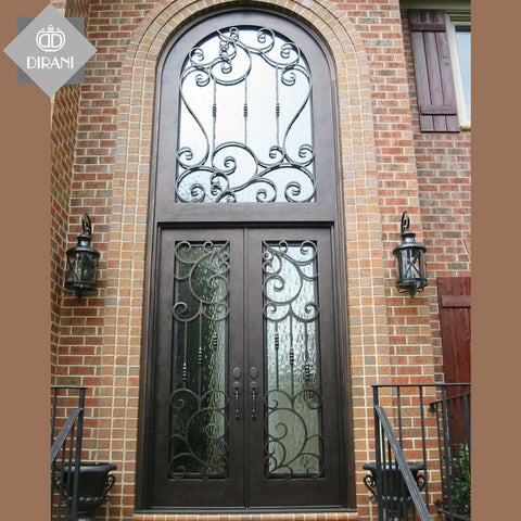 front wrought iron safety patio doors design wrought iron double open front entry doors for villa and house on China WDMA