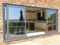 grey aluminium thermal break structure frame glass sliding patio door on China WDMA