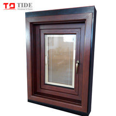 house adumbral Internal blinds aluminum wood window with surrounding frame on China WDMA