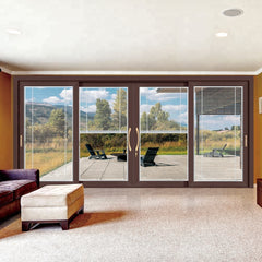 hurricane proof impact soundproof tempered multi sliding glass door with blinds on China WDMA