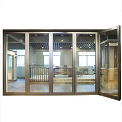 large opening insulated soundproof exterior aluminum glass bi folding door on China WDMA