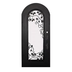 material framed aluminum frame triple glazed sliding black iron glass doors cast entry wood door with iron on China WDMA