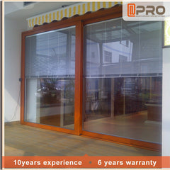 modern exterior doors aluminium framed sliding glass door with blinds on China WDMA