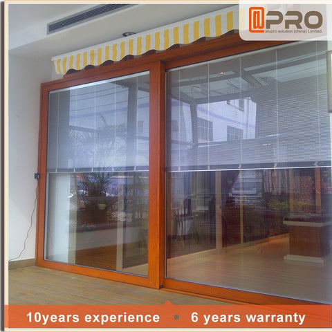 modern exterior doors aluminium framed sliding glass door with blinds on China WDMA