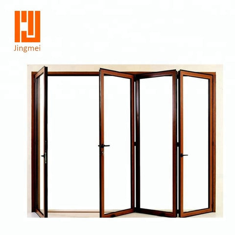 multi panels aluminum exterior bi folding patio doors on China WDMA