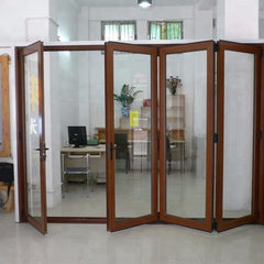 multi panels aluminum exterior bi folding patio doors on China WDMA