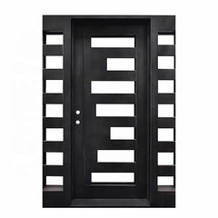 online wholesale full arched exterior screen american single rod iron front entry doors project small on China WDMA