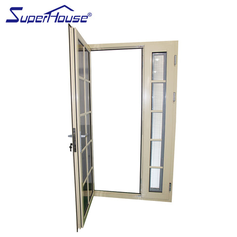 soundproof aluminium french patio doors double glazed colonial style on China WDMA