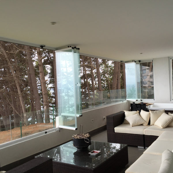 splendid frameless bifold sliding glass curtain door on China WDMA