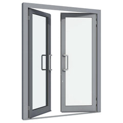 standard commercial double glass french aluminum casement door with German hardware on China WDMA