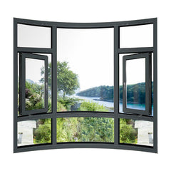 tempered glass aluminum balcony casement window on China WDMA