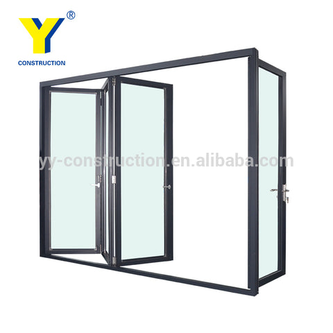 three panel sliding glass door / inward opening folding door / bi fold doors on China WDMA