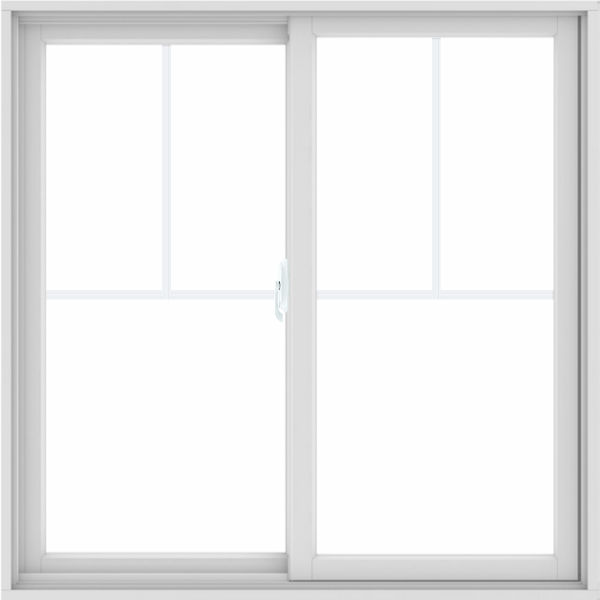 WDMA 48X48 (47.5 x 47.5 inch) White uPVC/Vinyl Sliding Window with Fractional Grilles