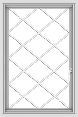 WDMA 24x36 (23.5 x 35.5 inch) White aluminum Push out Casement Window with Diamond Grids