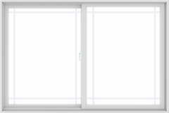 WDMA 72X48 (71.5 x 47.5 inch) White uPVC/Vinyl Sliding Window with Prairie Grilles