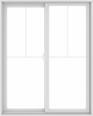 WDMA 48X60 (47.5 x 59.5 inch) White uPVC/Vinyl Sliding Window with Fractional Grilles