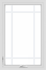 WDMA 24x36 (23.5 x 35.5 inch) black uPVC/Vinyl Crank out Casement Window with Prairie Grilles Interior