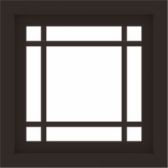 WDMA 24x24 (23.5 x 23.5 inch) Dark Bronze Aluminum Slide Window with Prairie Grilles