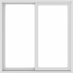 WDMA 48X48 (47.5 x 47.5 inch) White uPVC/Vinyl Sliding Window without Grids Exterior