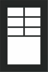 WDMA 24x36 (23.5 x 35.6 inch) black uPVC/Vinyl Picture Window with Top Colonial Grids Interior