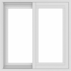 WDMA 24x24 (23.5 x 23.5 inch) White uPVC/Vinyl Slide Window with Top Colonial Grids