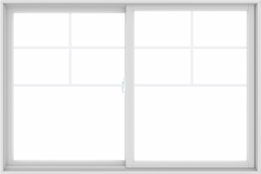 WDMA 72X48 (71.5 x 47.5 inch) White uPVC/Vinyl Sliding Window with Top Colonial Grids Grilles