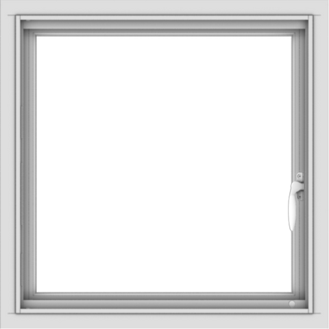 WDMA 24x24 (23.5 x 23.5 inch) White uPVC/Vinyl Push out Casement Window without Grids Interior