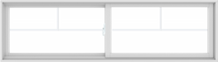 WDMA 84X24 (83.5 x 23.5 inch) White uPVC/Vinyl Sliding Window with Fractional Grilles