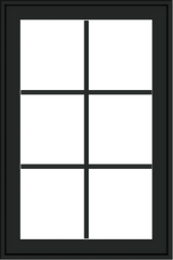 WDMA 24x36 (23.5 x 35.6 inch) black uPVC/Vinyl Push out Casement Window with Colonial Grilles Exterior