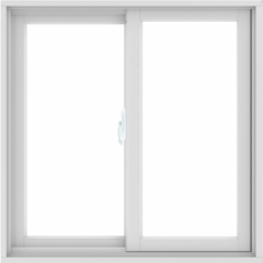 WDMA 36X36 (35.5 x 35.5 inch) White uPVC/Vinyl Sliding Window without Grids Interior