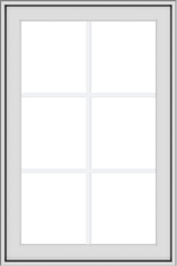 WDMA 24x36 (23.5 x 35.5 inch) black uPVC/Vinyl Push out Awning Window with Colonial Grilles Interior