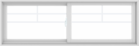 WDMA 72X24 (71.5 x 23.5 inch) White uPVC/Vinyl Sliding Window with Top Colonial Grids Grilles