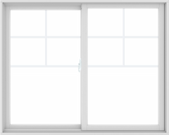 WDMA 60X48 (59.5 x 47.5 inch) White uPVC/Vinyl Sliding Window with Top Colonial Grids Grilles