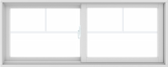 WDMA 60X24 (59.5 x 23.5 inch) White uPVC/Vinyl Sliding Window with Fractional Grilles