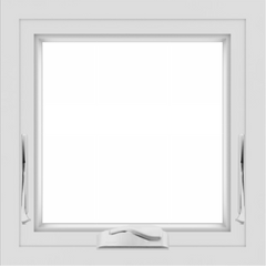 WDMA 24x24 (23.5 x 23.5 inch) White Aluminum Crank out Awning Window without Grids Interior