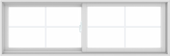 WDMA 72X24 (71.5 x 23.5 inch) White uPVC/Vinyl Sliding Window with Colonial Grilles