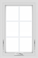 WDMA 24x36 (23.5 x 35.5 inch) black uPVC/Vinyl Crank out Awning Window with Colonial Grilles Interior