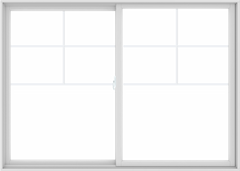 WDMA 84X60 (83.5 x 59.5 inch) White uPVC/Vinyl Sliding Window with Top Colonial Grids Grilles