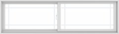 WDMA 84X24 (83.5 x 23.5 inch) White uPVC/Vinyl Sliding Window with Prairie Grilles