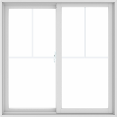 WDMA 48X48 (47.5 x 47.5 inch) White uPVC/Vinyl Sliding Window with Fractional Grilles