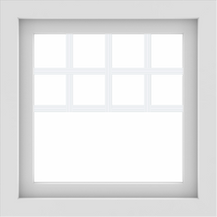 WDMA 24x24 (23.5 x 23.5 inch) White Aluminum Picture Window with Top Colonial Grids