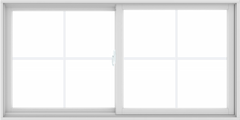 WDMA 72X36 (71.5 x 35.5 inch) White uPVC/Vinyl Sliding Window with Colonial Grilles