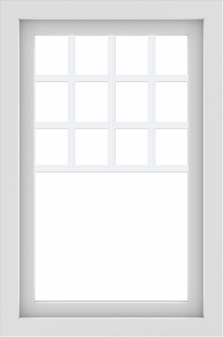 WDMA 24x36 (23.5 x 35.5 inch) White aluminum Picture Window with Top Colonial Grids