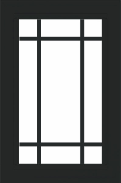 WDMA 24x36 (23.5 x 35.5 inch) black uPVC/Vinyl Picture Window with Prairie Grilles Interior