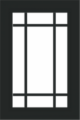 WDMA 24x36 (23.5 x 35.5 inch) black uPVC/Vinyl Picture Window with Prairie Grilles Interior